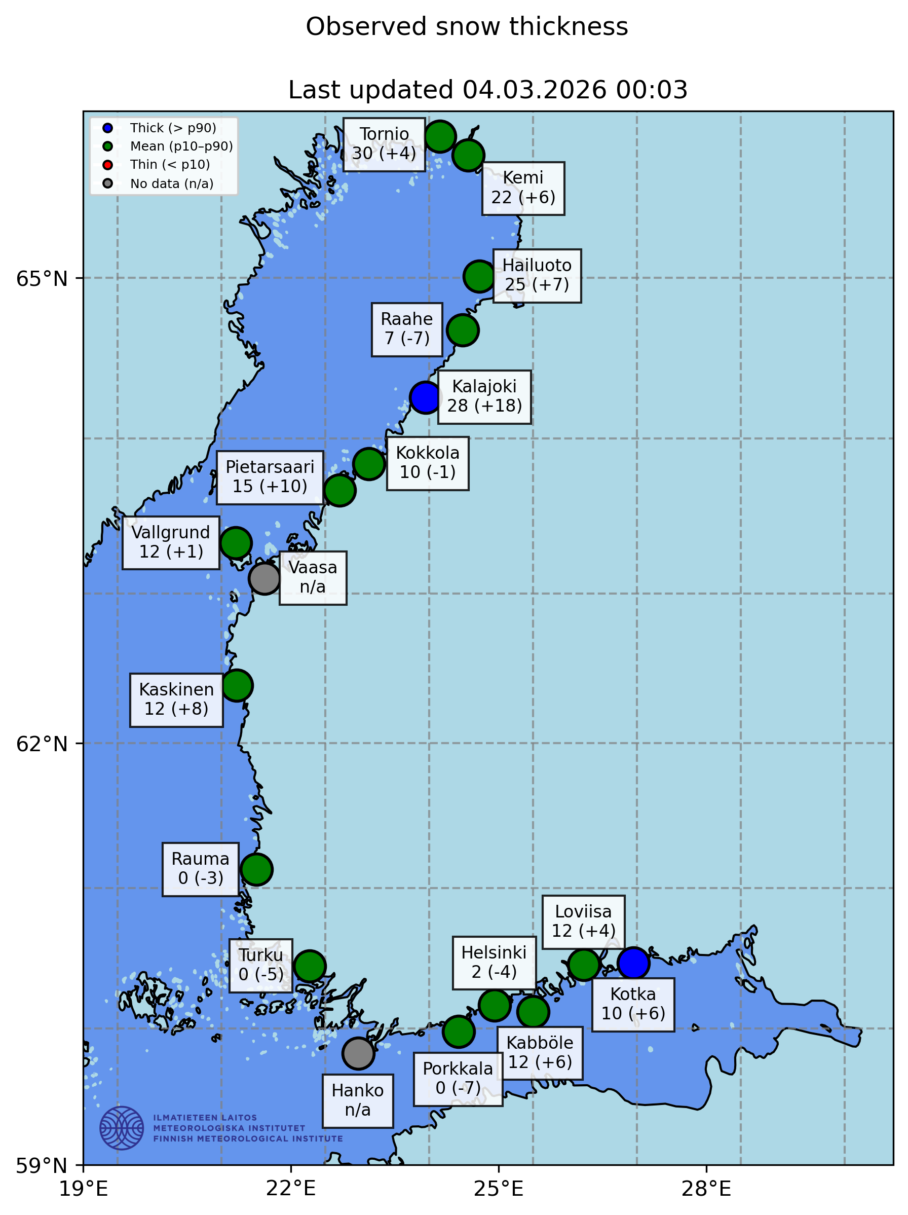 snow thickness map